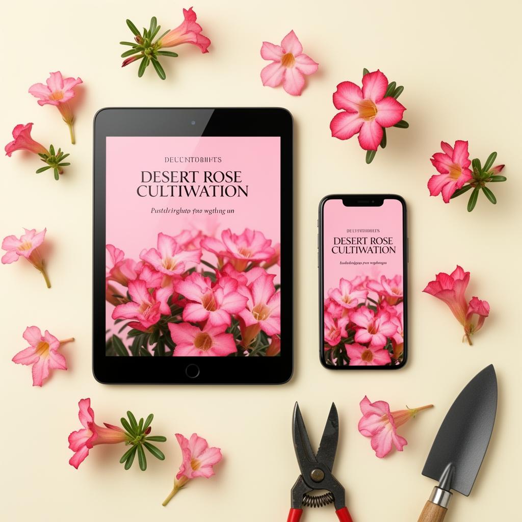 Mockup do produto digital Método Rosa do Deserto Perfeita em tablet e celular